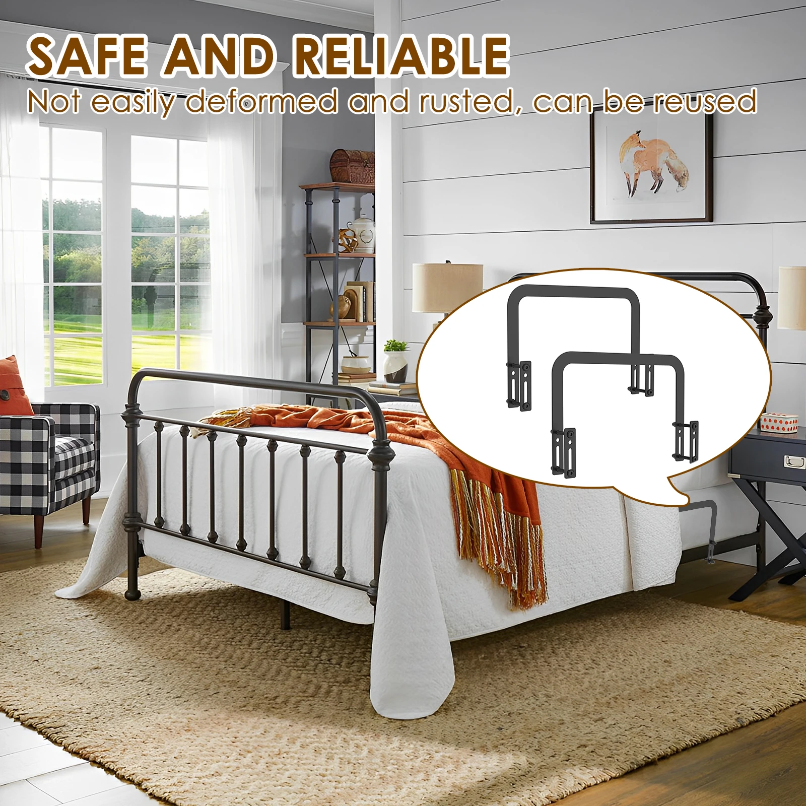Nonslip Mattress Slip Stopper Metal Adjustable Mattress Grippers Easy to Assemble Retainer Bar Bracket 1/2Pcs for Home mattress grippers