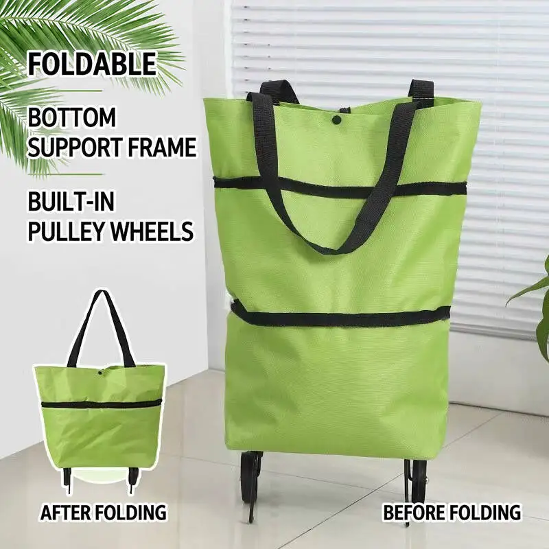 Rolling Foldable Shopping Cart with Large Capacity