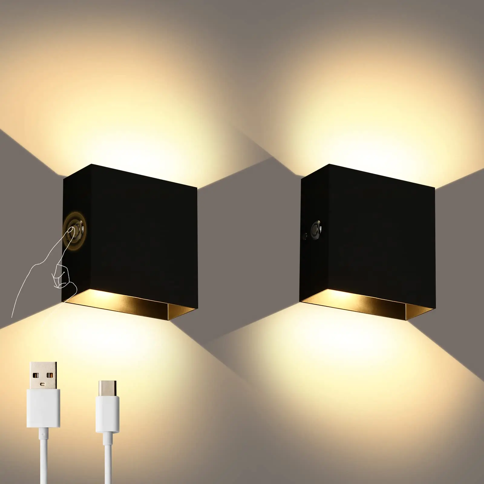 LED Rechargeable Wall Light Human Body Sensor USB Cordless Wall Night Lamp for Bedside Bedroom Corridor Lights for Home motion sensor light,led light,led wall lamp,wall light