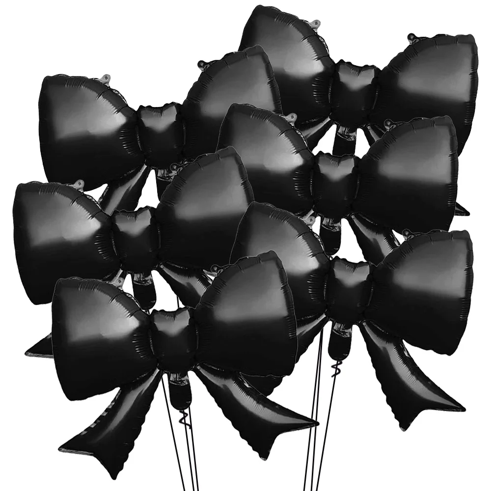 6er-Pack 21-Zoll-Aluminiumfolienballons mit Schleifen, geeignet für Geburtstagsfeiern, Halloween, Valentinstag, Verlobungsfeiern, Junggesellinnenabschiede, Innen- und Außendekorationen für den Garten