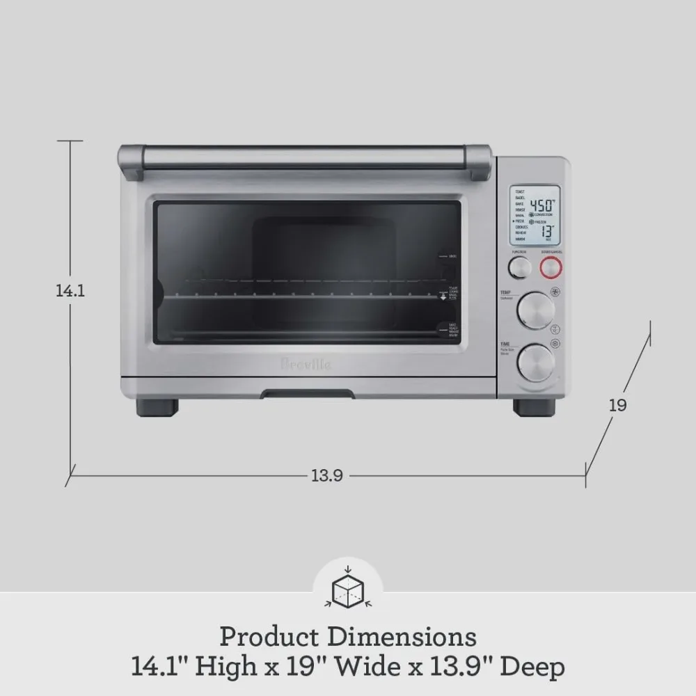 the Smart , Convection Toaster Oven, Small Electric Countertop Oven, Brushed Stainless Steel 6