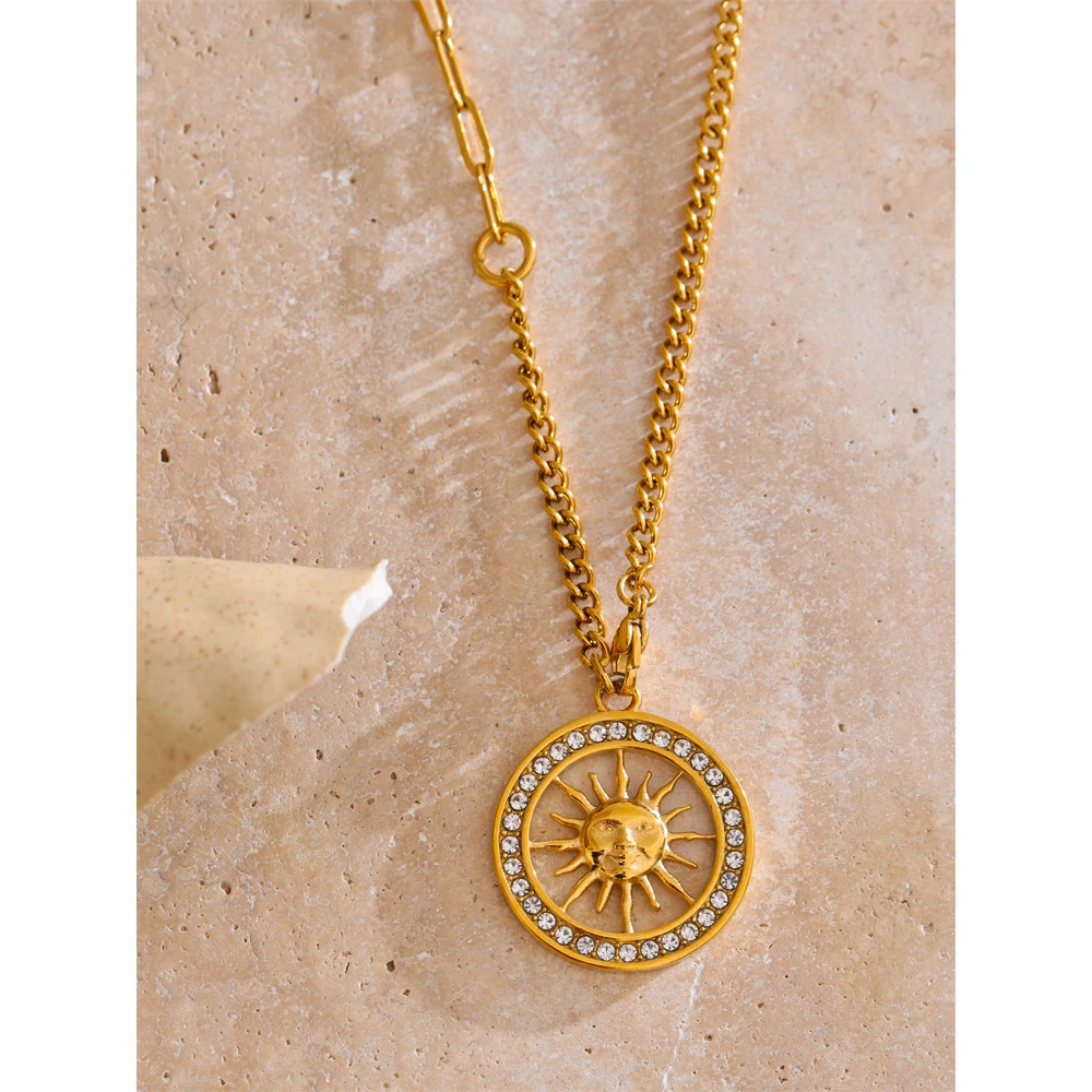 Yhpup Necklace 18K Gold Hollow Pendant