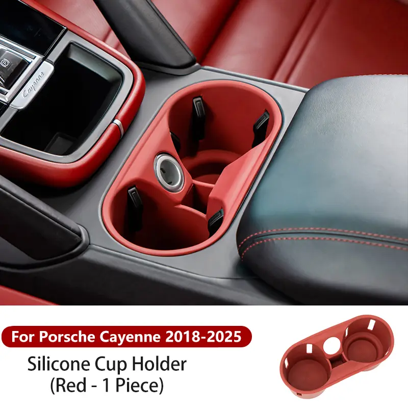 For Porsche Cayenne 2024 2025 2026 Silicone Car Wireless Charging Pads Center Console Organizer Cup Holder Insert Accessories - Image 8