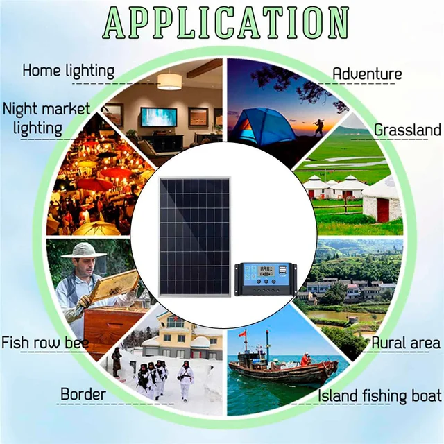 300W500W Solar Panel Kit Complete12V Polycrystalline USB Power Portable Outdoor Rechargeable Solar Cell Solar Generator for Home 5