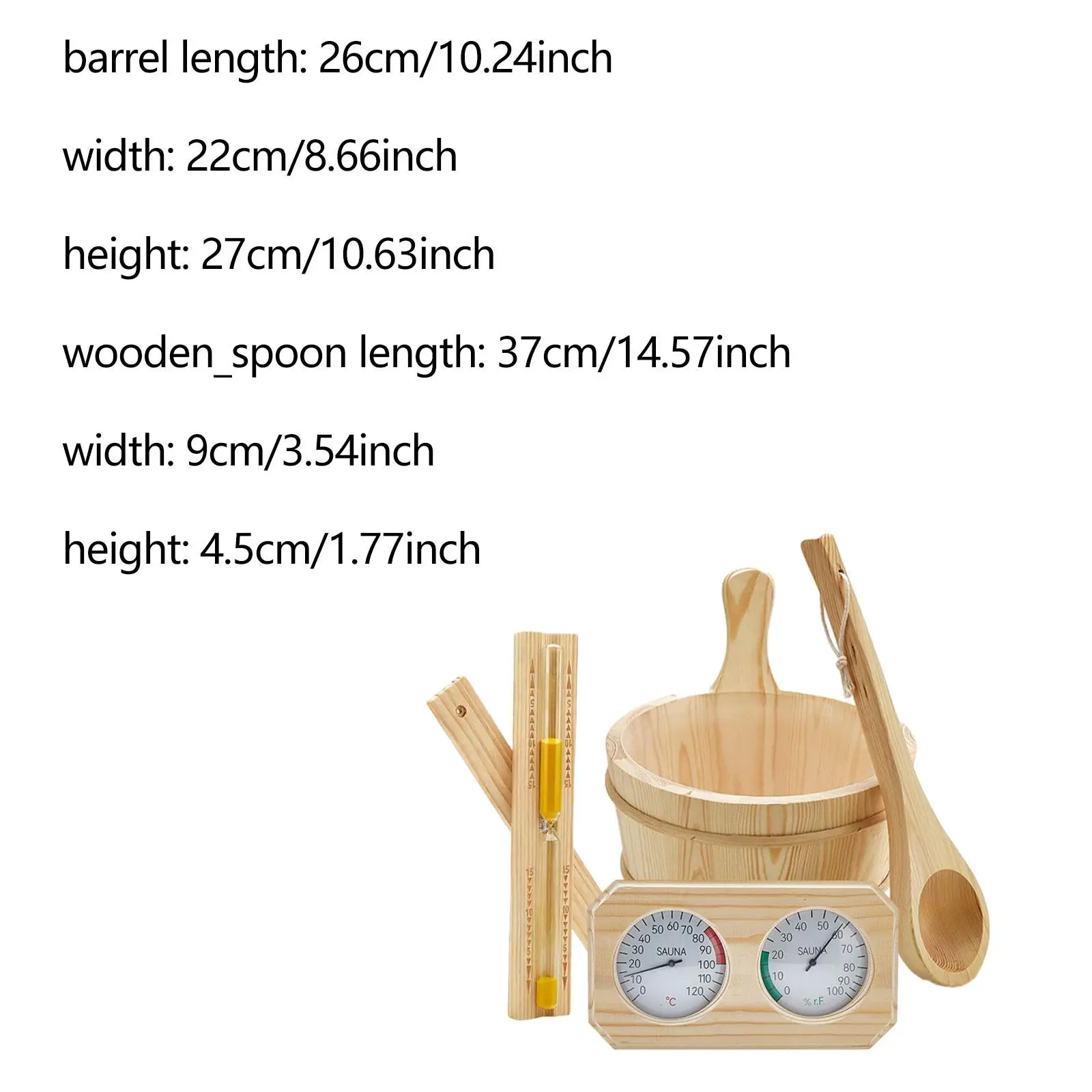 Sauna Accessories Set 4L Bucket Ladle Hourglass Sand Timer for Bathroom SPA Bathtub Sauna Accessories Set 4L Bucket Ladle Hourglass Sand Timer for Bathroom SPA Bathtub