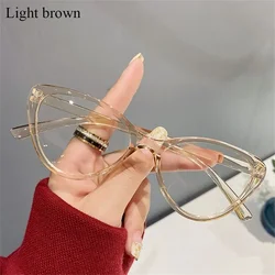 Women's Fashion Cat Eye Blue Light Blocking Glasses - Stylish Full Frame Eyewear (Light brown)
