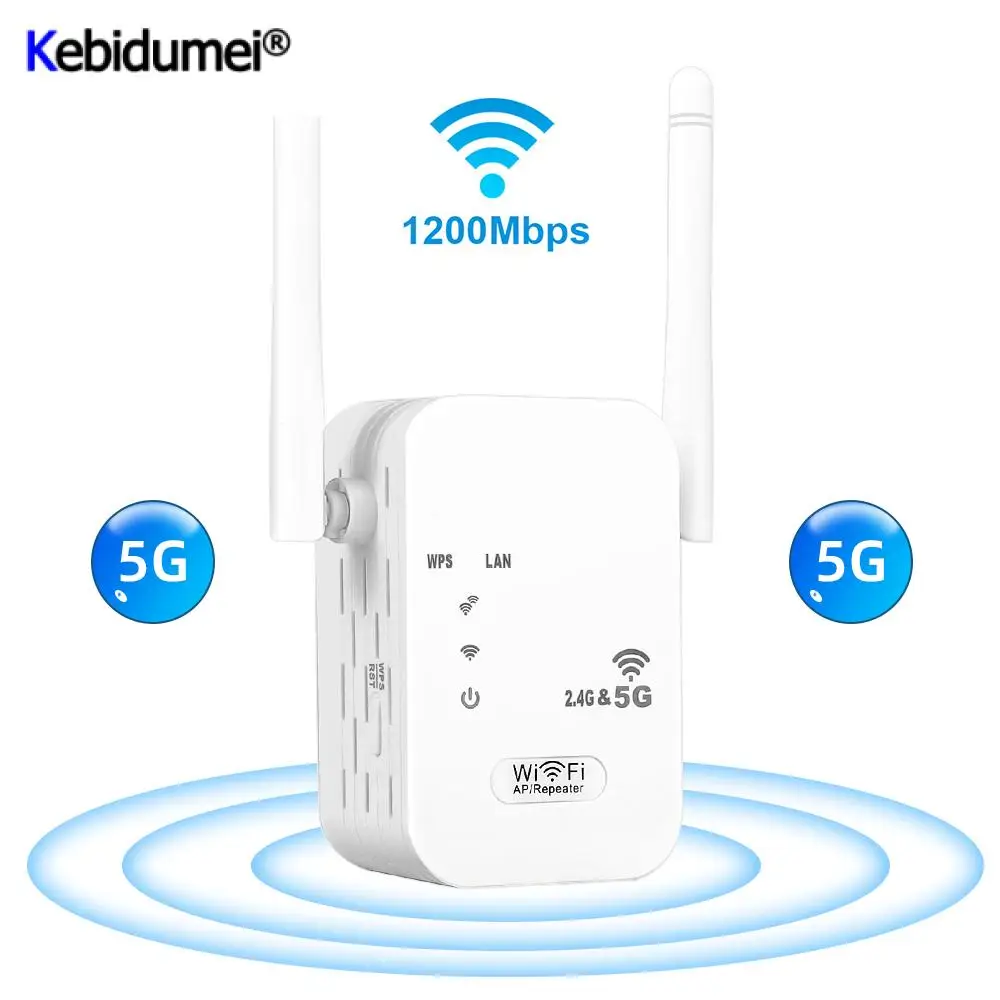 Amplificador de señal Wifi inalámbrico, repetidor largo alcance de 5 Ghz, 1200Mbps, 2,4G, Atenna 2 - AliExpress