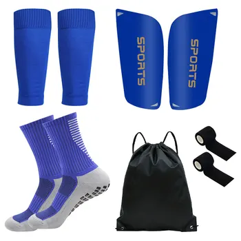 5PCS Soccer Training Gear Set with Shin Guards & Grip Socks 1