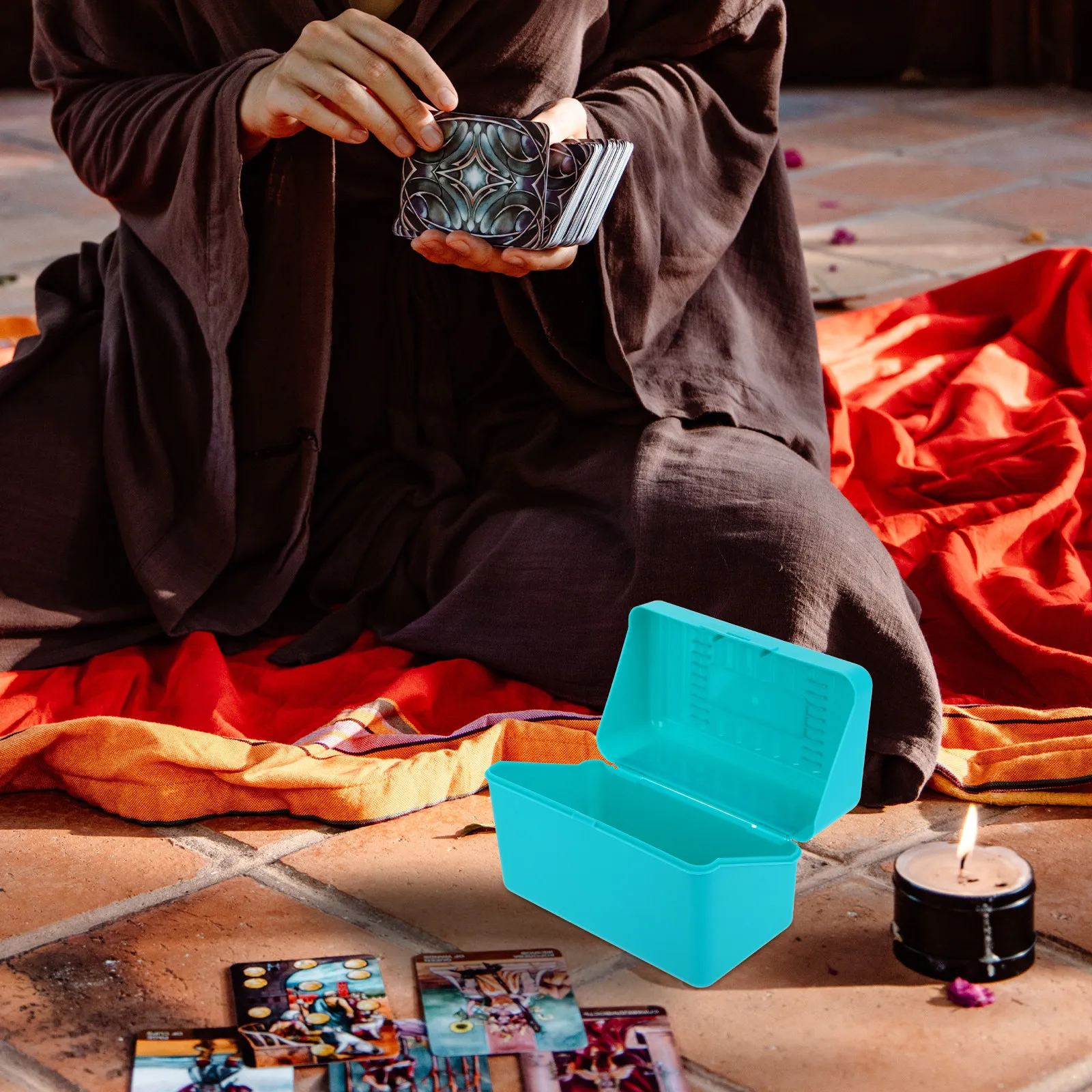 4Pcs 플라스틱 인덱스 카드 홀더 상자 3x5 플래시 카드 주최자 사무실 학교 홈 명함 노트 용 메모 카드 보관 상자