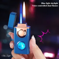 Intelligent Voice Controlled Gas Electric Dual Fire Lighter Portable Metal Smoking Accessories Multifunction High-Flame Lighters 2