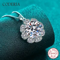 Sunflower Pendant Chain Moissanite Necklace 10 carat