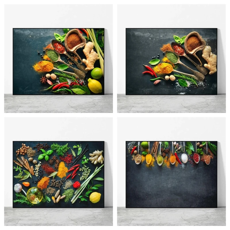 

Japanese Anime Canvas Paintings Herbs and Spices 5 Kid Action Figures Room Home Children's Bedroom Decor Decorative