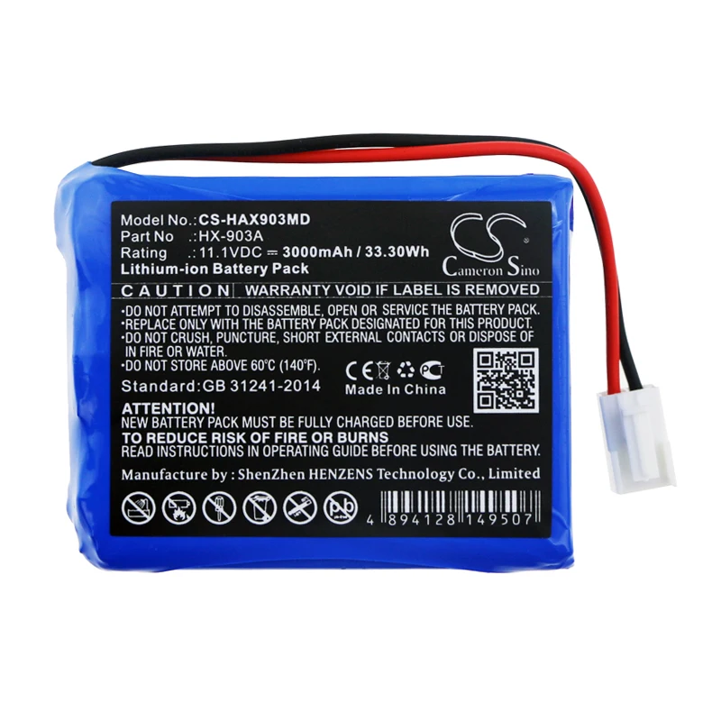 

Medical Battery For HUAXI HX-903A Li-ion 11.10V 3000mAh / 33.30Wh Blue 66.20 * 50.00 * 23.20mm