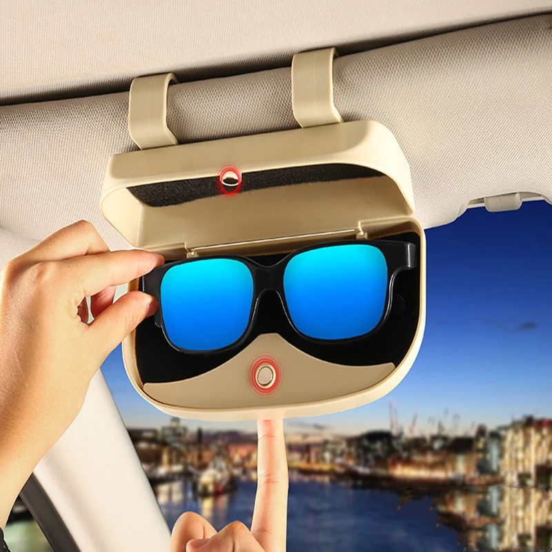 Glasses Holder Magnetic Car Sun Visor Case Organizer Storage Box