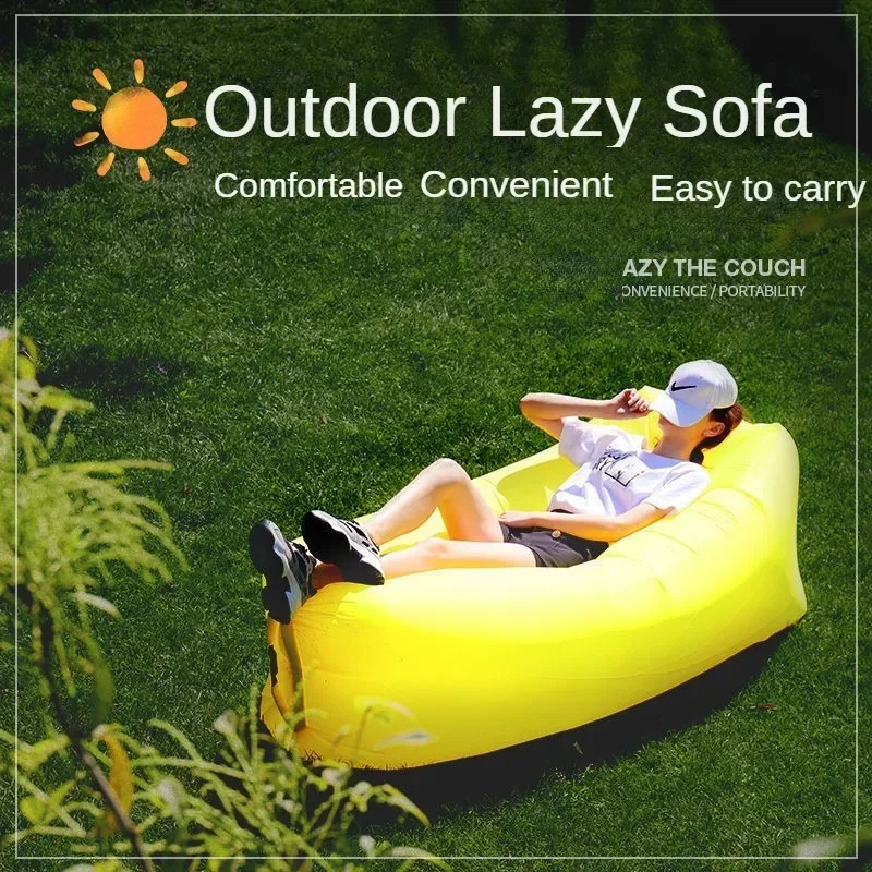 Inflatable Sofa Bed Outdoor Air Lazy Inflatable Sofa Bag Portable Camping Sofa Air Sleeping Bag Lunch Break Mattress Music Festival Concert Recliner