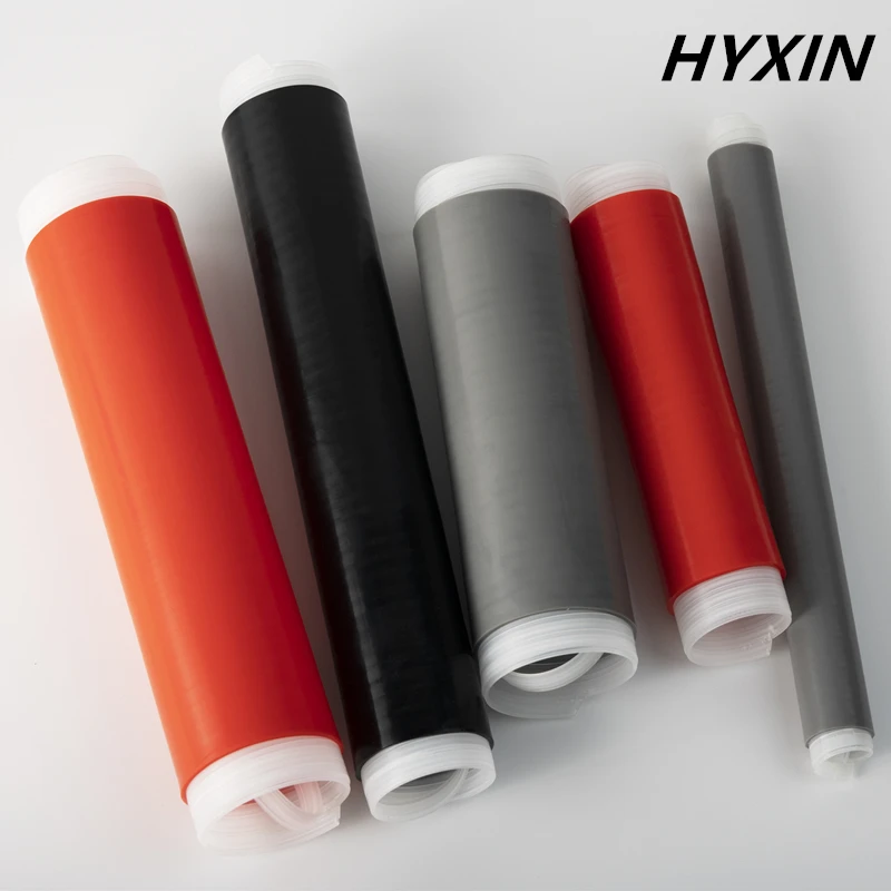 실리콘 고무 냉간 수축 튜브, 방수 밀봉, UV 내성 및 고온 내성 절연 보호, ID:53mm