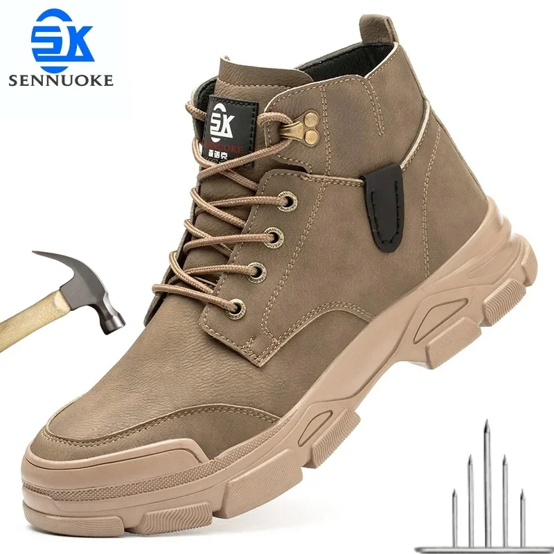 Waterproof Boots Leather Boots European Work Boots Safety Shoes