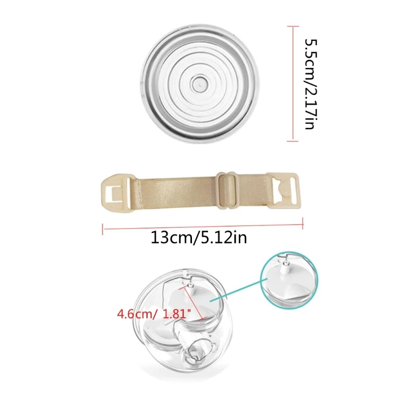 Suction Bowl Seal Cover BPA Soft Silicone Diaphragm Bra Adjustment Buckle 6