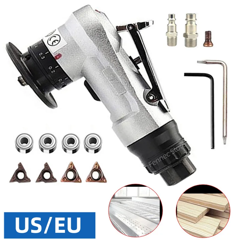 Mini Pneumatic Chamfering Machine 45 Degree Portable Metal Trimming Machine Pneumatic Tools Blades Bearings Kit 30000RPM mini pneumatic chamfering machine 45° arc hand held beveling trimming machine for metal trimming and deburring with 4 blades