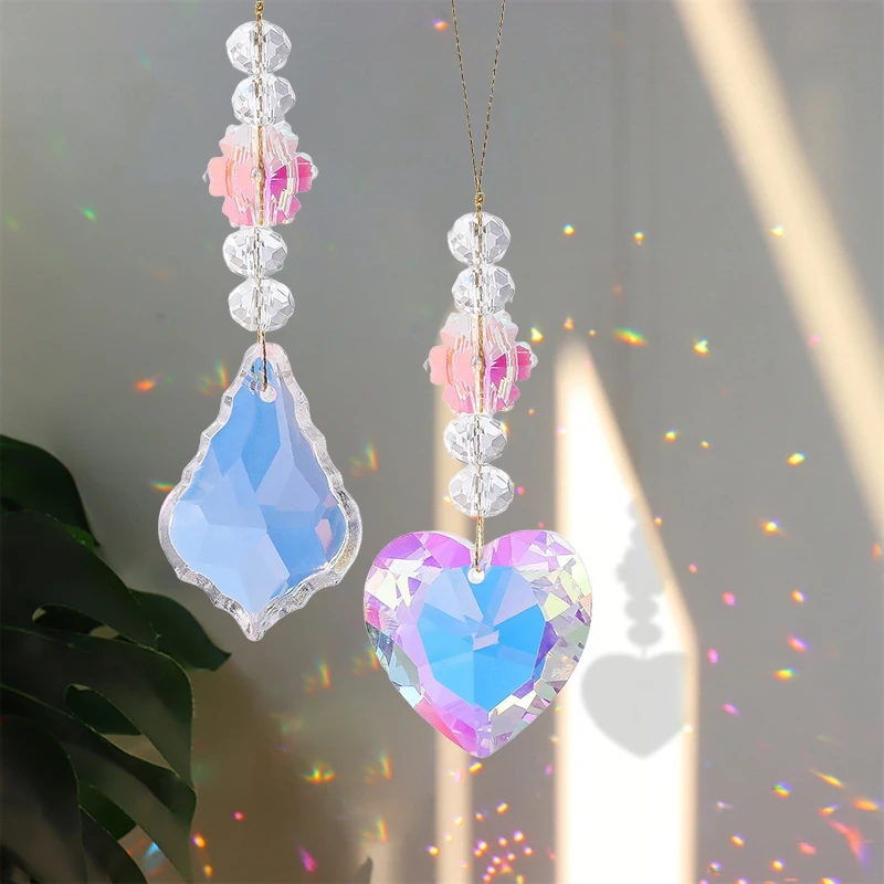 Suncatcher Wind Chimes Garden Crystal Pendant Balcony Hanging Accessorie Outdoor Windbell Home Wall Pendants Room Decoration