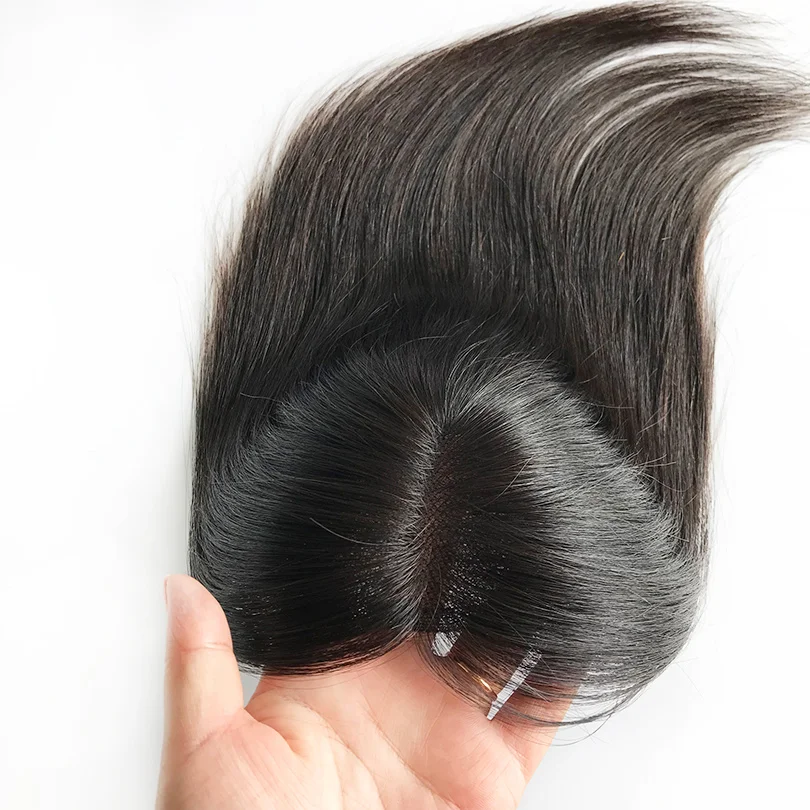 Swiss Lace Women Toppers Clip In Hair Pieces Full Hand Made Straight Topper Cover White Hair Natural Scalp hair toppers