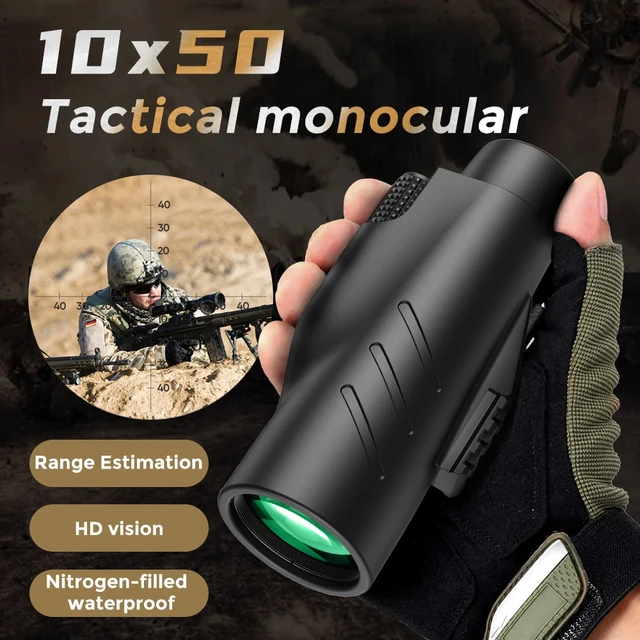 APEXEL Camping Telescope 10X50 Professional Military Monocular With  Smartphone Adapter BAK4 Prism Scope for BirdWatching Hiking