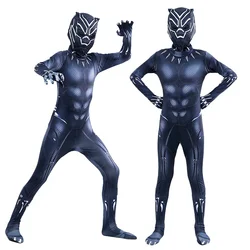 Anime Superhero Black Panther Costume Kids  Adult Jumpsuits Children Cosplay Halloween Party Bodysuits Dress Up