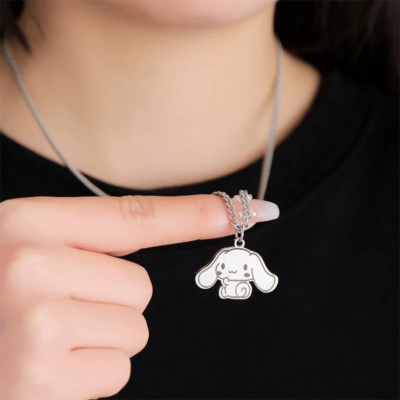

2257640 Sanrio Kawaii Hello Kitty Anime Pendant Cute Cartoon Kitty Kids Chain Simple Elegant Necklace Women Jewelry Gift