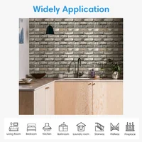 10 ชิ้น/20 ชิ้น 3D Faux Brick Peel และ Stick ผนังแผงกันน้ํา PVC ผนังแผงสําหรับห้องครัว, ห้องนั่งเล่น, ผนังตกแต่ง 6