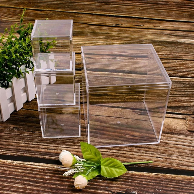 Boîte-cadeau Polyvalente Transparente, 4 Pièces, Nouvelle Boîte De  Rangement En Acrylique, Cube Carré Clair, Vitrine En Plexiglas, Boîtes  D'emballage De Bijoux - Cadeau Boîtes Et Sacs - AliExpress