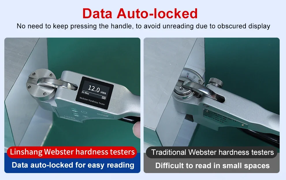 Digital Webster Hardness Tester 0.6mm-8mm Portable Metal Webster Aluminum Alloy