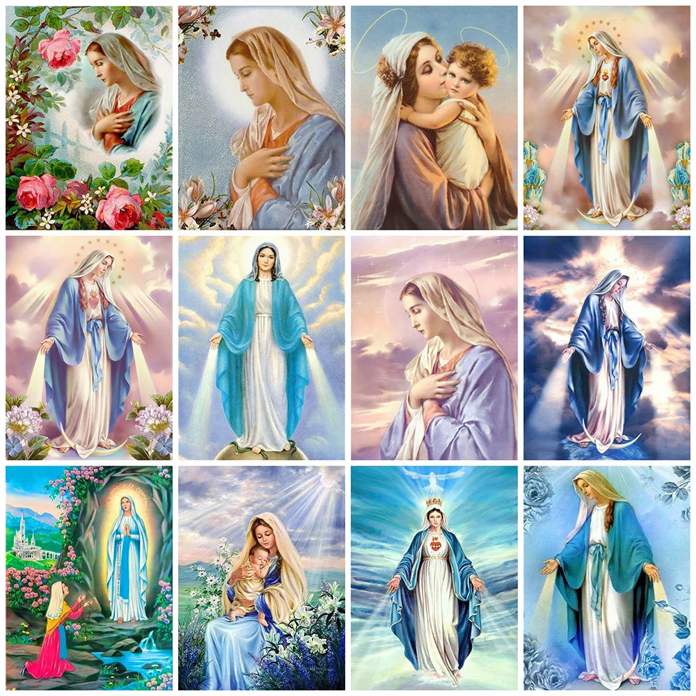 Diamond Painting Virgin Mary Rhinestone Mosaic Christian Home Decor