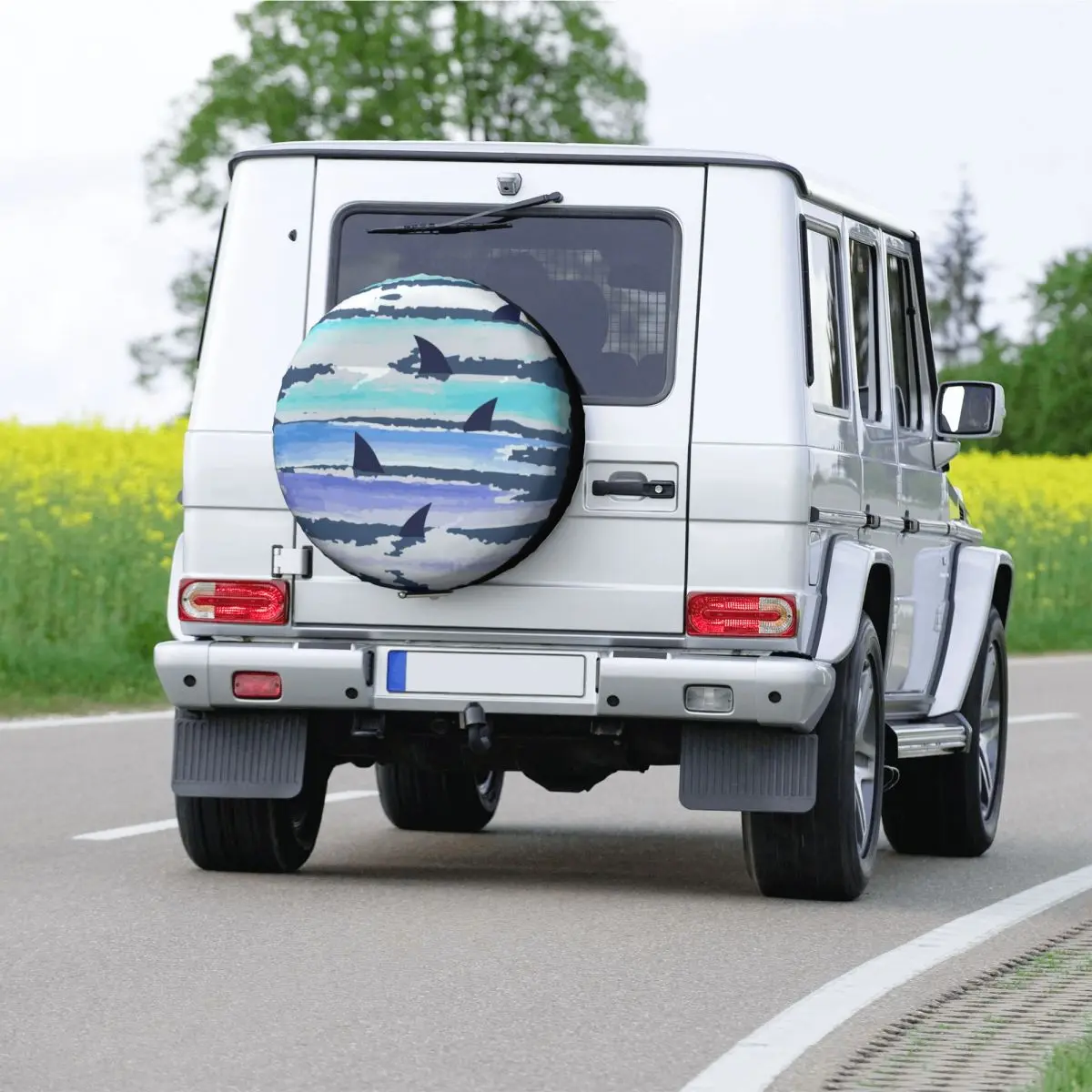 Cute Shark Fins Spare Tire Cover Bag Pouch for Jeep Hummer Animal Waterproof  Dust-Proof Car Wheel Covers 14