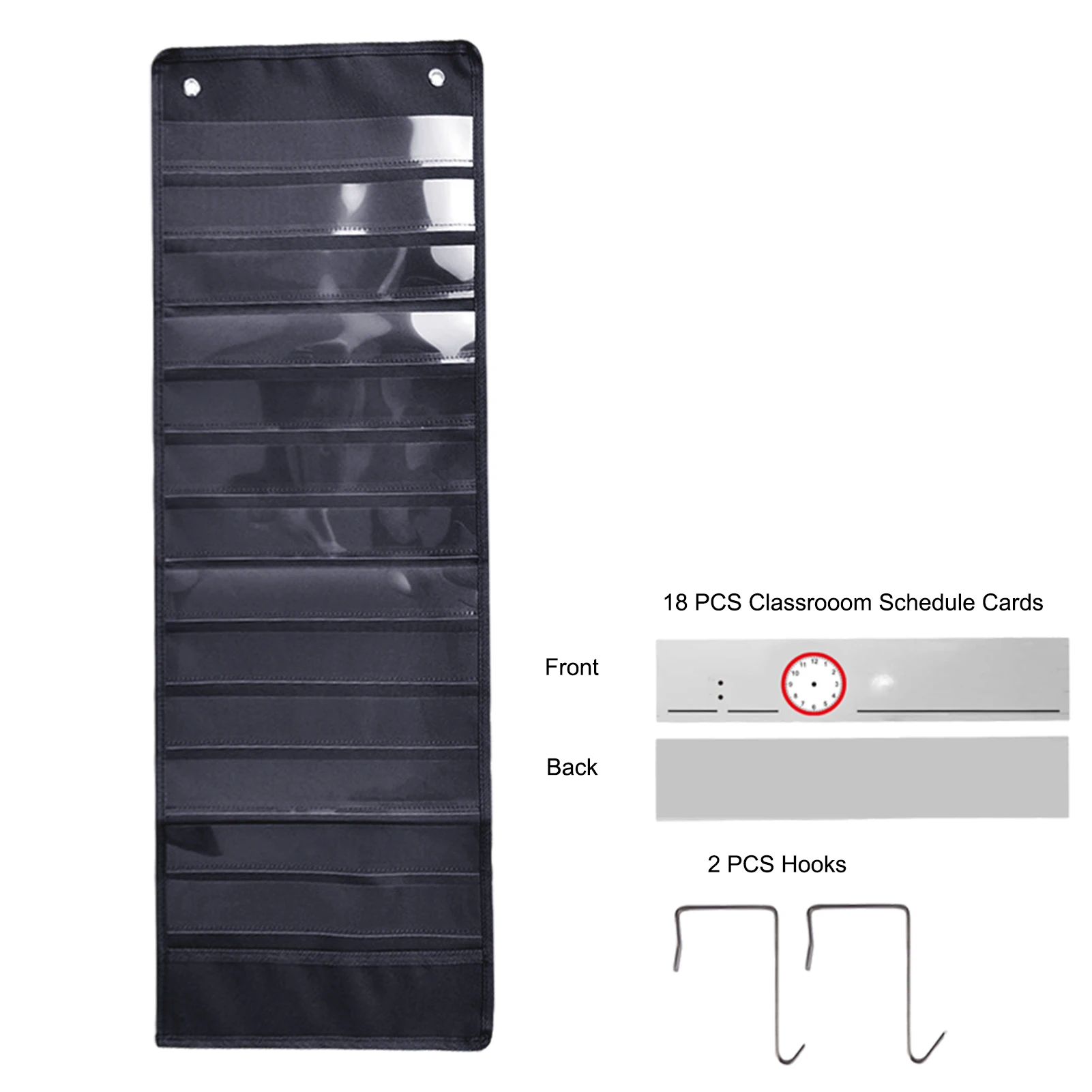 

14 карманов, металлические крючки для образовательной активности, подвесные зеленые классные Простые в установке многоразовые карты, ежедневный график, карманная Таблица