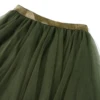Women Green Midi Skirts Solid Color Elastic High Waist Irregular Ruffles Multi-Layered Tulle Tutu Skirts Female High Streetwear 5