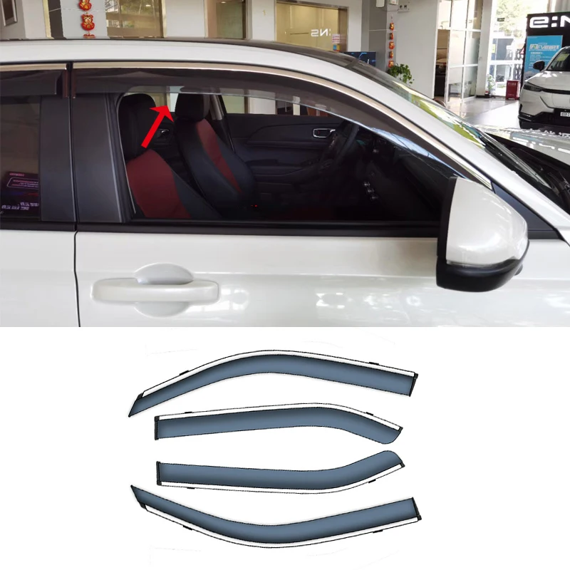 Car Accessories Honda HR-V HRV Vezel Door Window Visor Vent Shades Sun Rain Guard 4PCS