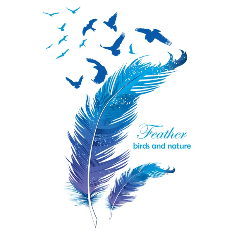 

Feather Removable PVC Wall Sticker Room Living Room Bedroom Wall Beautification Decoration Moisture-proof Anti Fouling Sticker