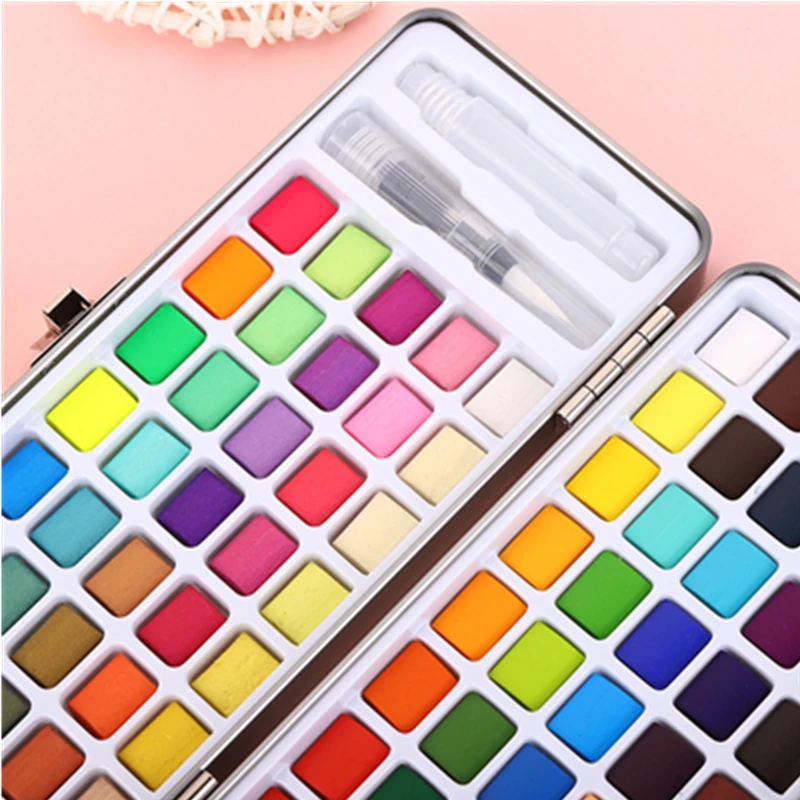 50/72/90/100 Colors Soild Watercolor Set Basic New Glitter Watercolor Paint for Drawing Art Paint Supplies watercolor painting set watercolor paint watercolor pigment