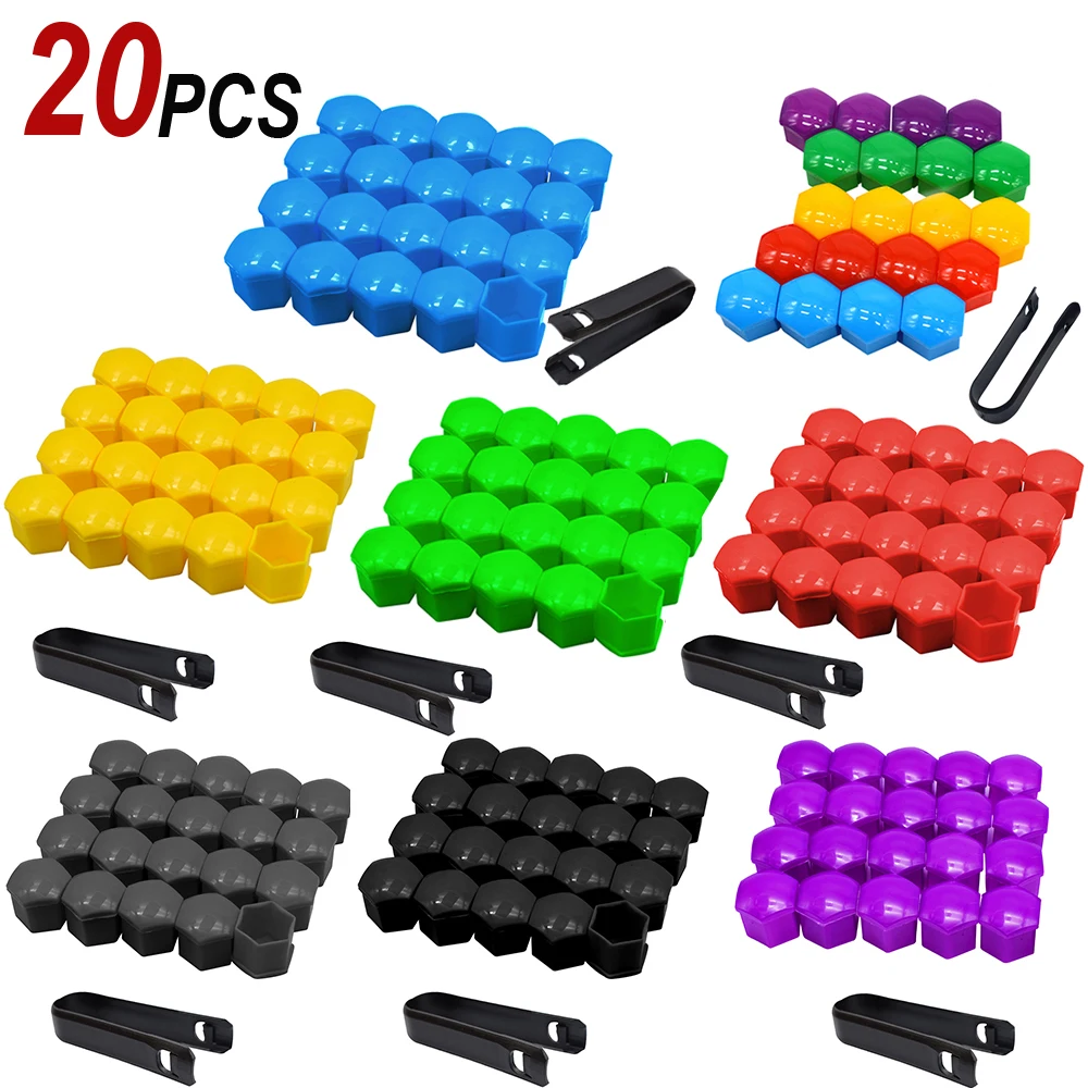 20Pcs Auto Exterior Accessories Car Wheel Nut Bolts Caps Hub Screw Cover Nuts Covers Dust Proof Anti-Rust Protector wheel nut caps wheel nut covers bolt nut covers