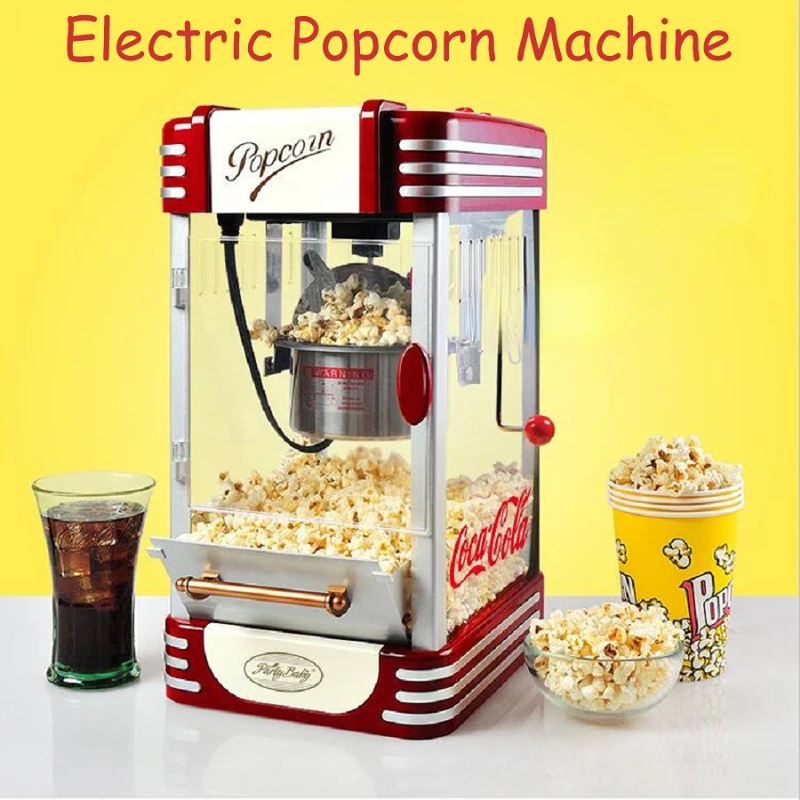 Automatic Popcorn Maker Electric Popcorn Maker Fast Heating With Non-Stick Pot Pop Corn Machine custom custom biodegradable food grade paper fast food packaging korean hot dog box white pink corn dog stick paper packaging bo