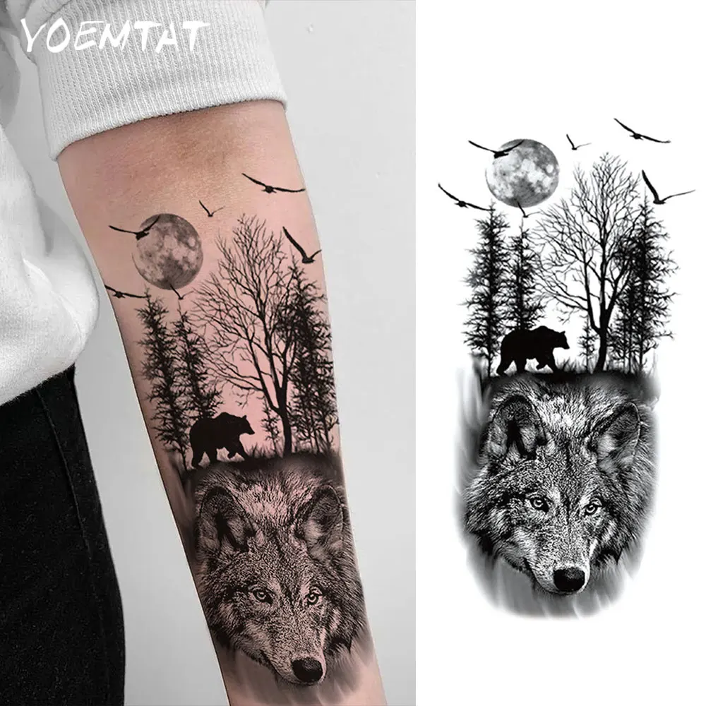Tatuagem Lobo e Loba: A Escolha Perfeita para Quem Busca Arte Corporal  Temporária com Significado Profundo, image size:1000x1000