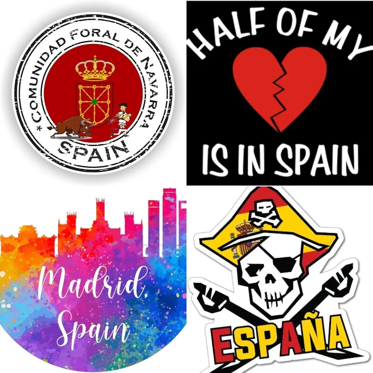 

Personality Spain Round Vinyl Waterproof Sticker Off Road 4x4 Vinyl Decal Car Laptop Motorcycle Window Gadget Decoration