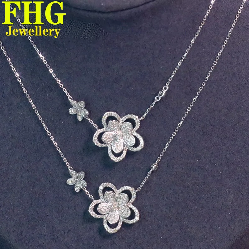 

Ожерелье из белого золота 18 К с натуральными бриллиантами 0,48 карат, роскошные ювелирные украшения из искусственной кожи, подарок на день рождения для девушки