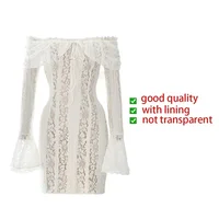 Oligai Lace Slim Mini Dress for Women Off The Shoulder Sexy Long Sleeves Club Party Dresses Bodycon Elegant Autumn Dress - Image 6