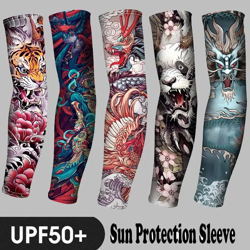 Ice Arm Sleeves 1PCS Men Women Long Fake Warmers Summer Tattoo Sun Protection Driving