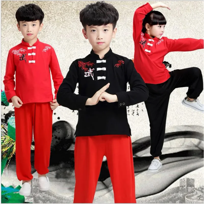 Кимоно с длинным рукавом Dobok Wushu для детей и взрослых, одежда дзюдо, китайские костюмы кунг-фу, костюм, униформа для боевого искусства тайчи