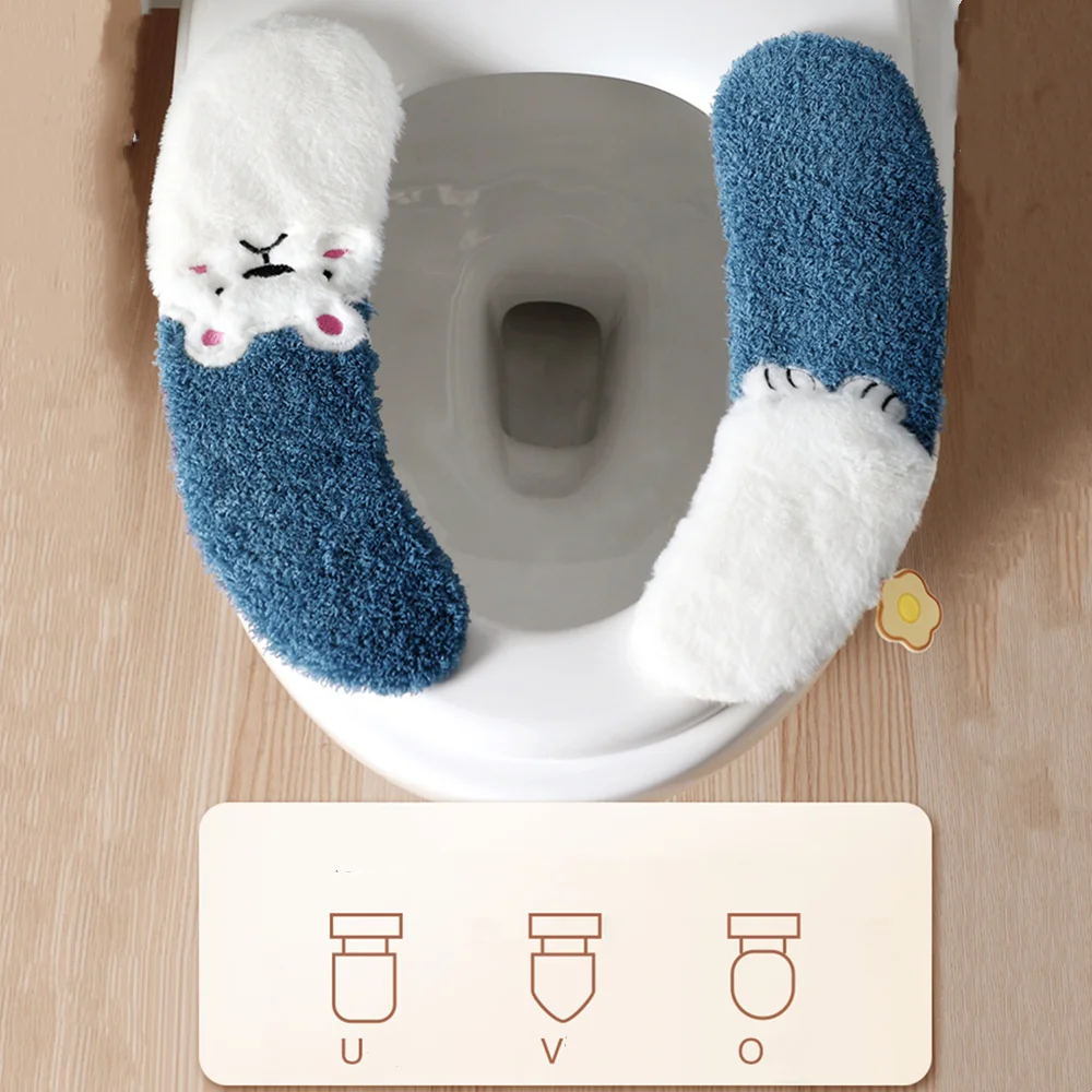 Nordic Thickened Toilet Seat Covers Soft Warm Self adhesive Toilet Seat