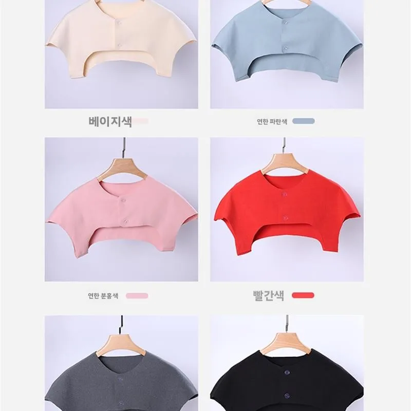 남성과 여성을 위한 경량 여름 어깨 보호대 조끼 목 지지대 에어컨 룸 얇은 감기 예방 잠옷