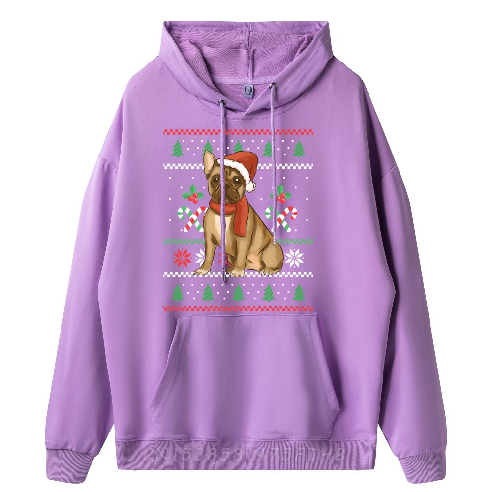 Christmas French Bulldog Outfit Santa Funny Hoodies long Sleeve Gift Idea Thanksgiving Day O-Neck Hoodies Normal Coat Special Christmas French Bulldog Outfit Santa Christmas qianzi