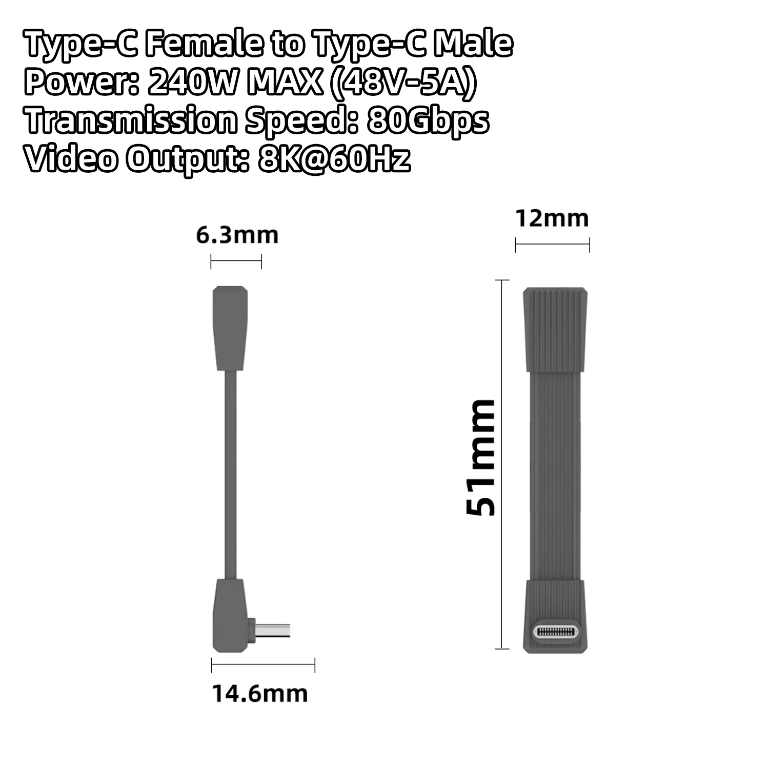 High-Speed USB 4.0 Type-C to Type-C Soft Cable - 240W Fast Charging & 80Gbps Data Transfer, 8K60Hz Ready